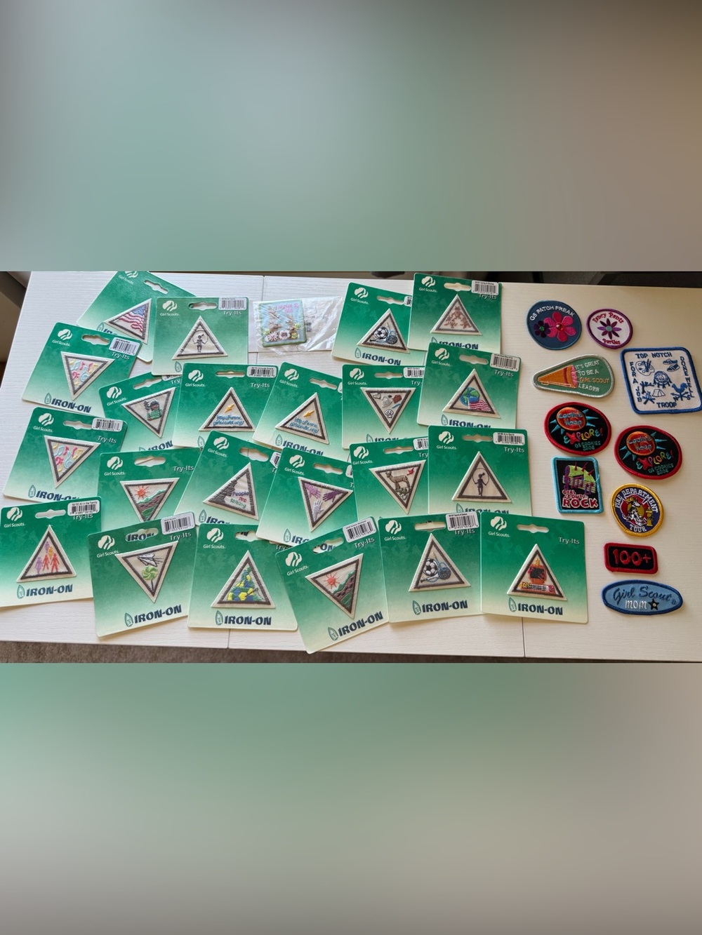 Girl Scouts Brownie Try-Its Try It Iron-On Triangular Badges Pre 2010